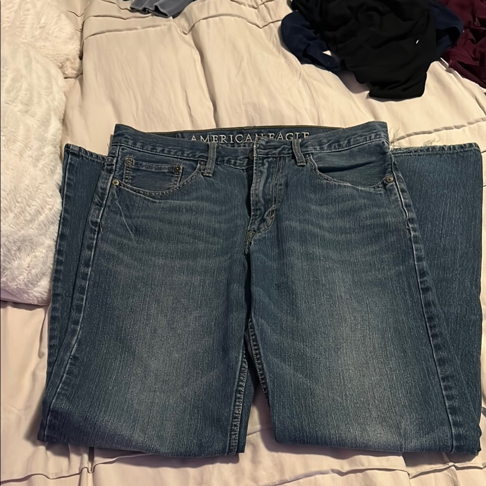 American Eagle Outfitters Men's Relaxed fit Blue Jeans - Picture 5 of 8